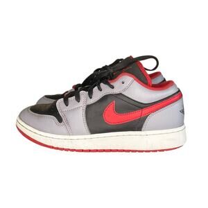 Nike Kid's Air Jordan 1 Low Sneaker Cement Gray/Fire Red Sneakers Size 5Y